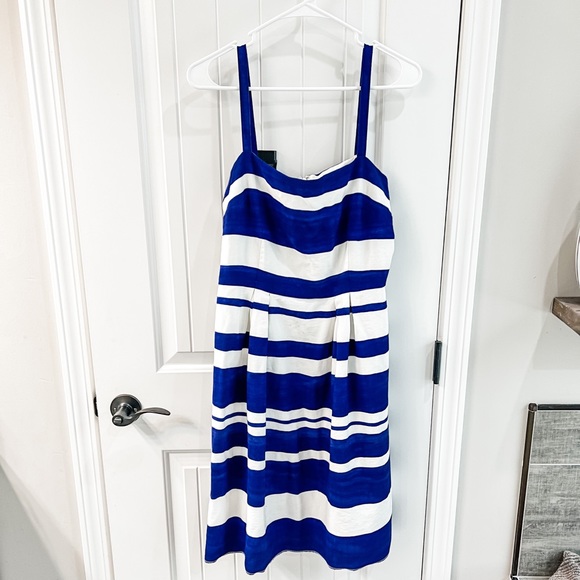Ann Taylor Blue Striped Strappy Sundress Size 10 - Picture 1 of 7